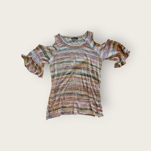 Striped Cold Shoulder Women's Top